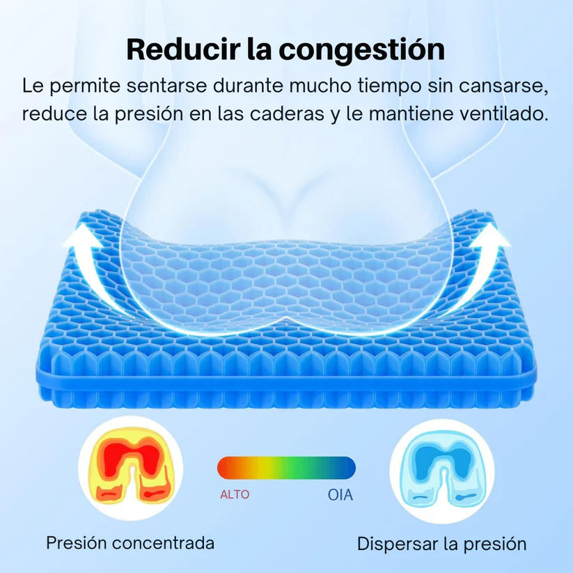 ☁️ Vuelve a disfrutar al sentarte | El Cojín de Gel que reduce la presión en espalda y caderas.